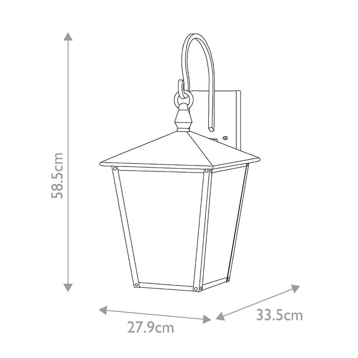 Norlys Huntersfield 3 Light Large Wall Lantern HK-HUNTERSFIELD2-L-BK Black