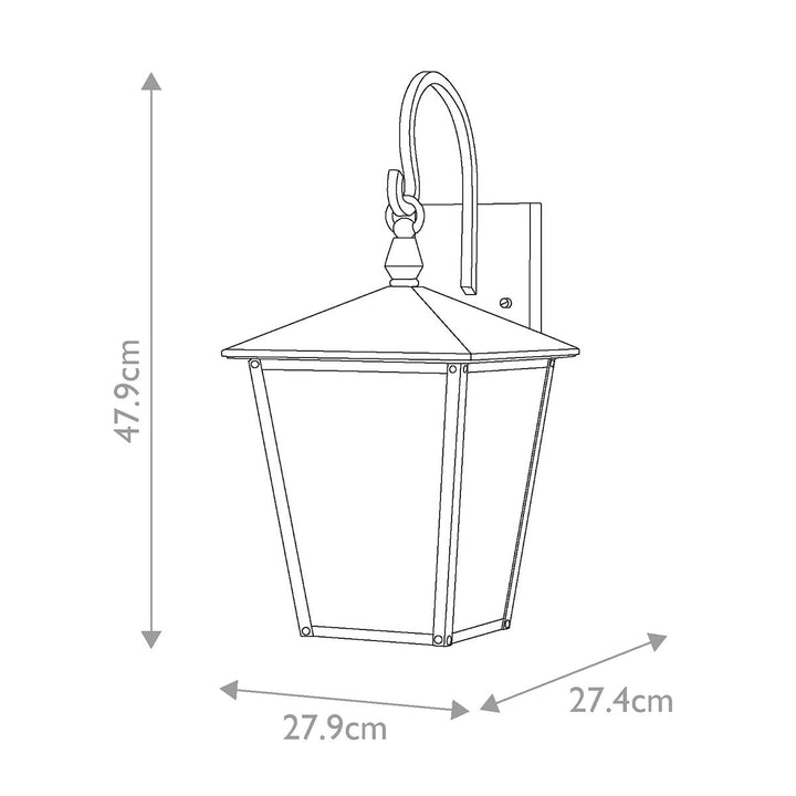 Norlys Huntersfield 2 Light Medium Wall Lantern HK-HUNTERSFIELD2-M-BK Black
