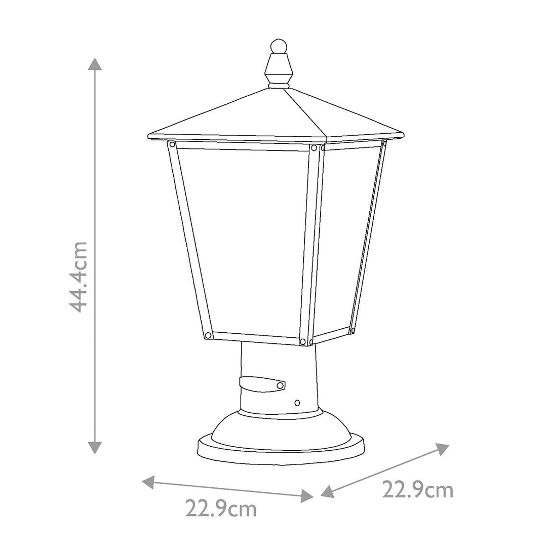 Norlys Huntersfield 2 Light Medium Pedestal Lantern HK-HUNTERSFIELD3-M-BK Black