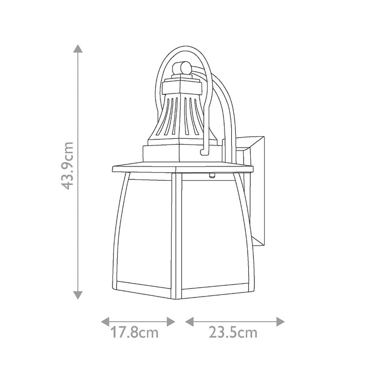 Norlys Montauk 2 Light Small Wall Lantern HK-MONTAUK-M Sienna