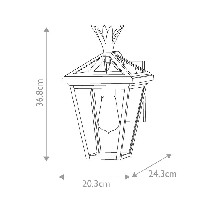 Norlys Palma 1lt Small Wall Lantern HK-PALMA-S-BK Black
