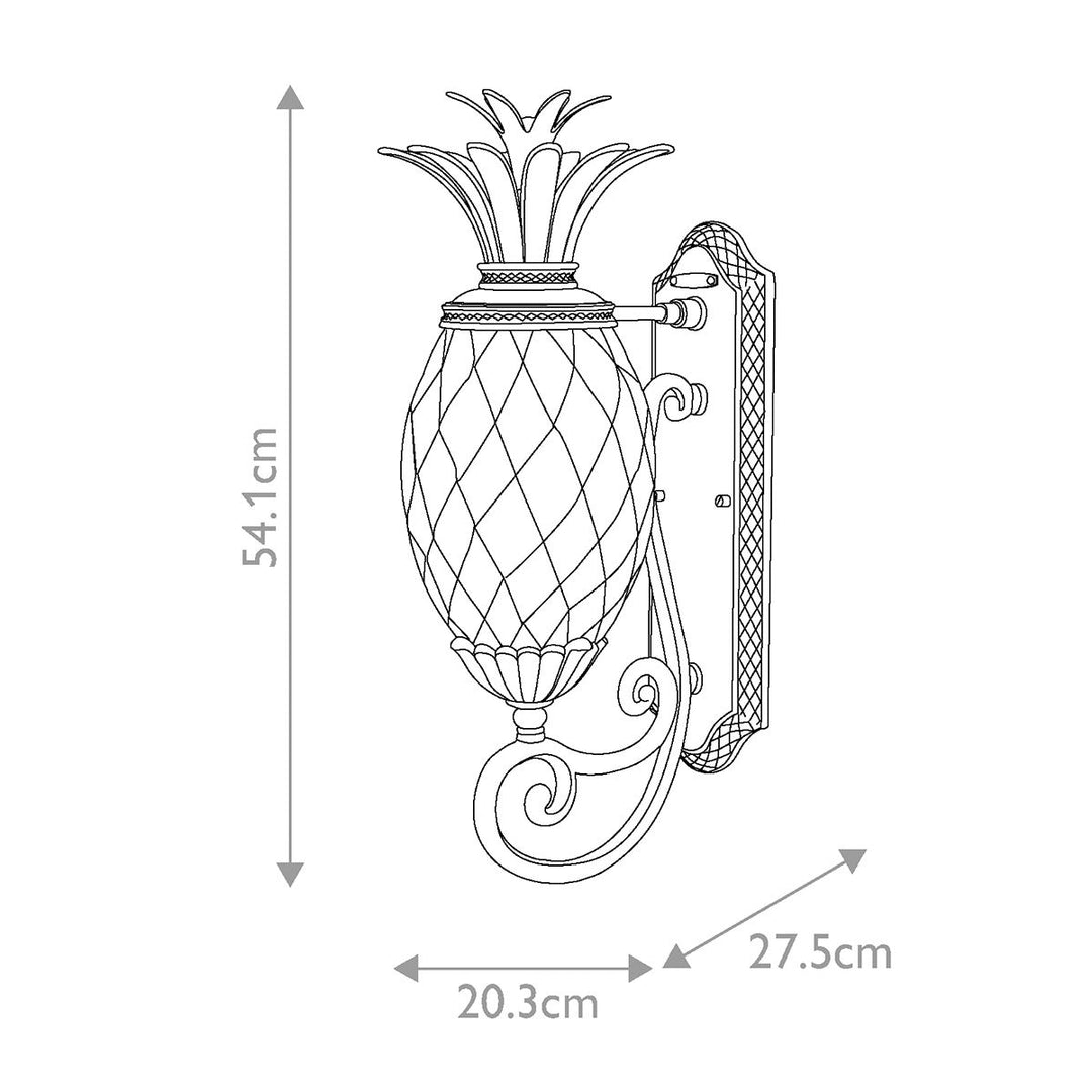 Norlys Plantation 1lt Medium Wall Lantern HK-PLANTATION-M-MB Museum Black
