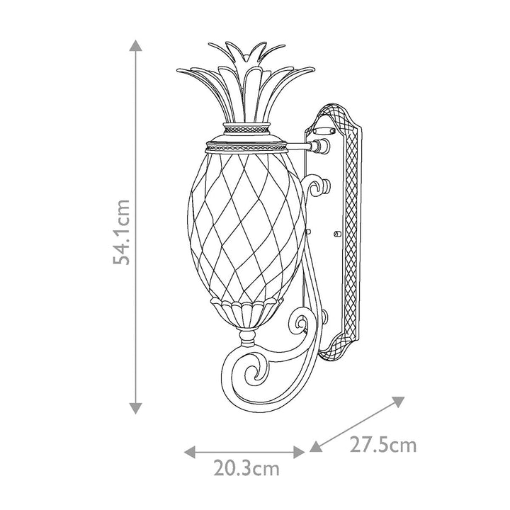 Norlys Plantation 1lt Medium Wall Lantern HK-PLANTATION-M-MB Museum Black