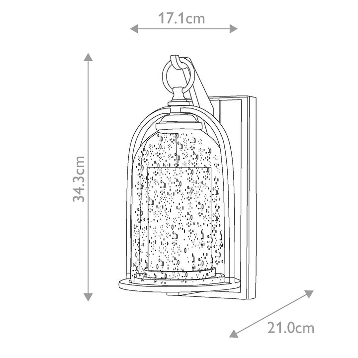 Norlys Quincy 1 Light Small Wall Lantern HK-QUINCY-S Oil Rubbed Bronze