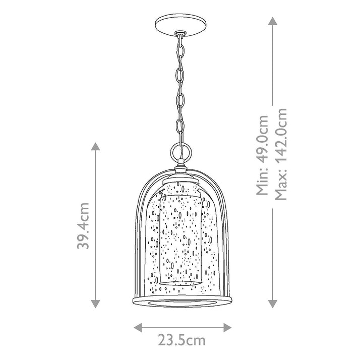 Norlys Quincy 1 Light Medium Chain Lantern HK-QUINCY8-M Oil Rubbed Bronze
