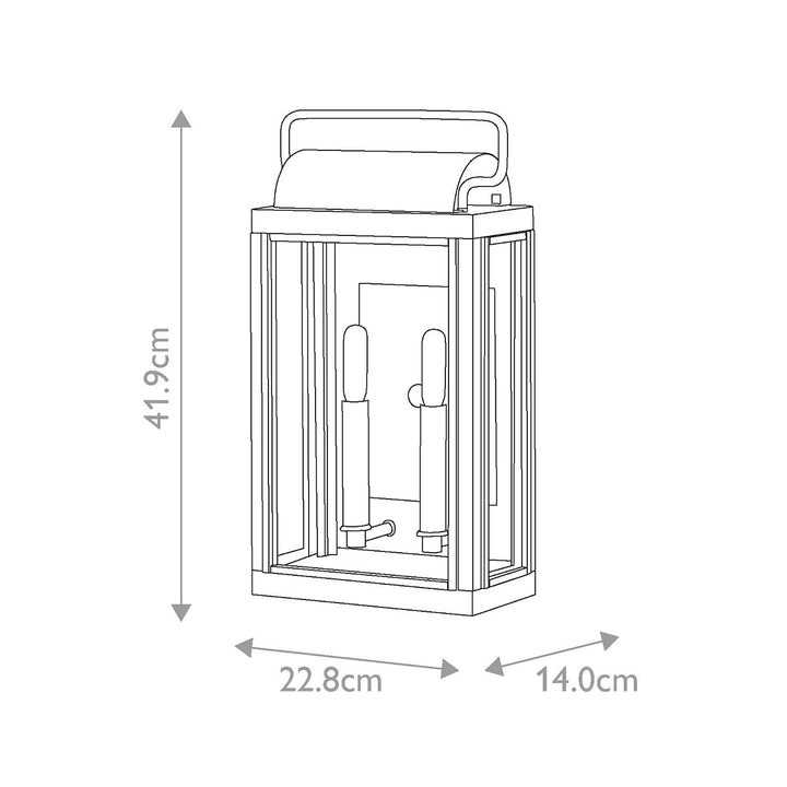 Norlys Sag Harbor 2 Light Medium Wall Lantern HK-SAG-HARBOR-M-BK Black