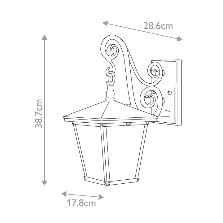 Norlys Trellis 1 Light Small Wall Lantern HK-TRELLIS2-S Regency Bronze