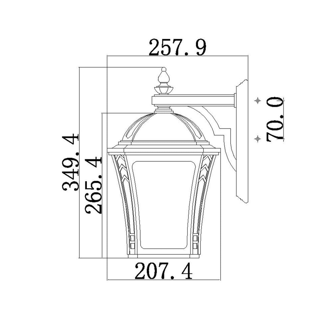 Norlys Wabash 2 Light Medium Wall Lantern HK-WABASH2-M Mocha