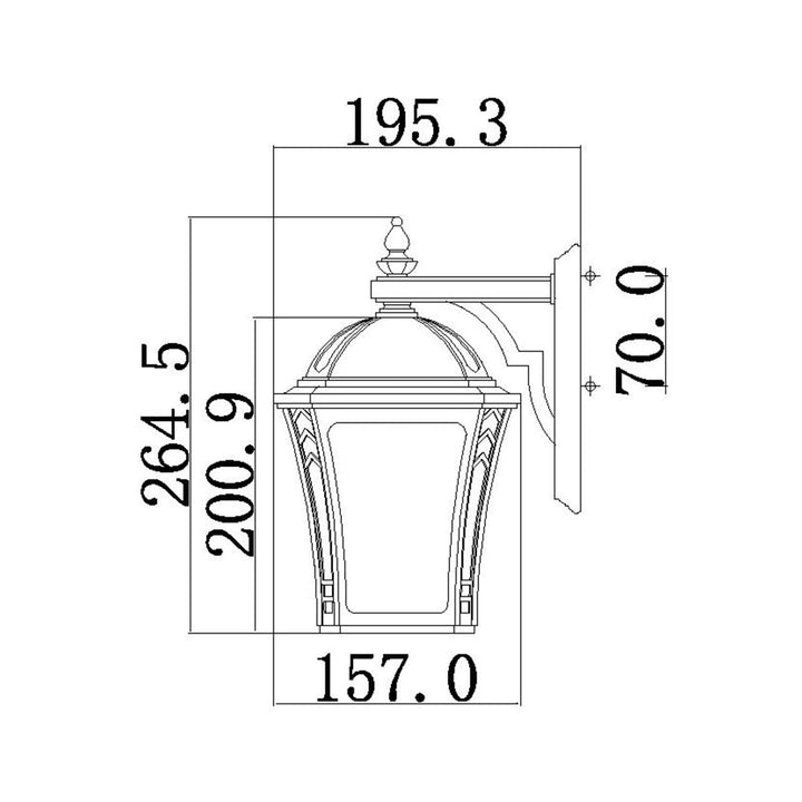 Norlys Wabash 1 Light Small Wall Lantern HK-WABASH2-S Mocha