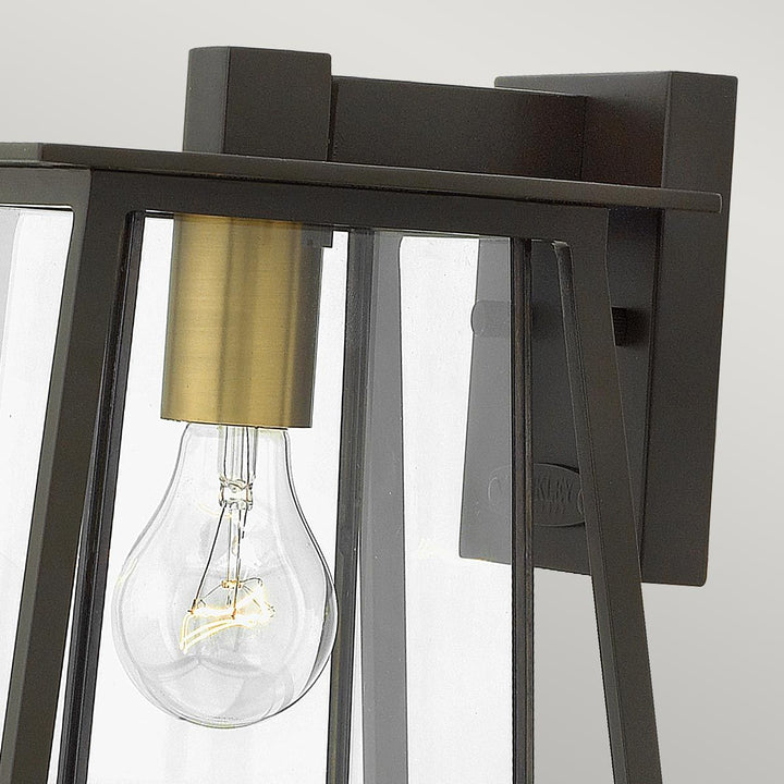 Norlys Walker 1 Light Small Wall Lantern HK-WALKER2-S Buckeye Bronze with Heritage Brass