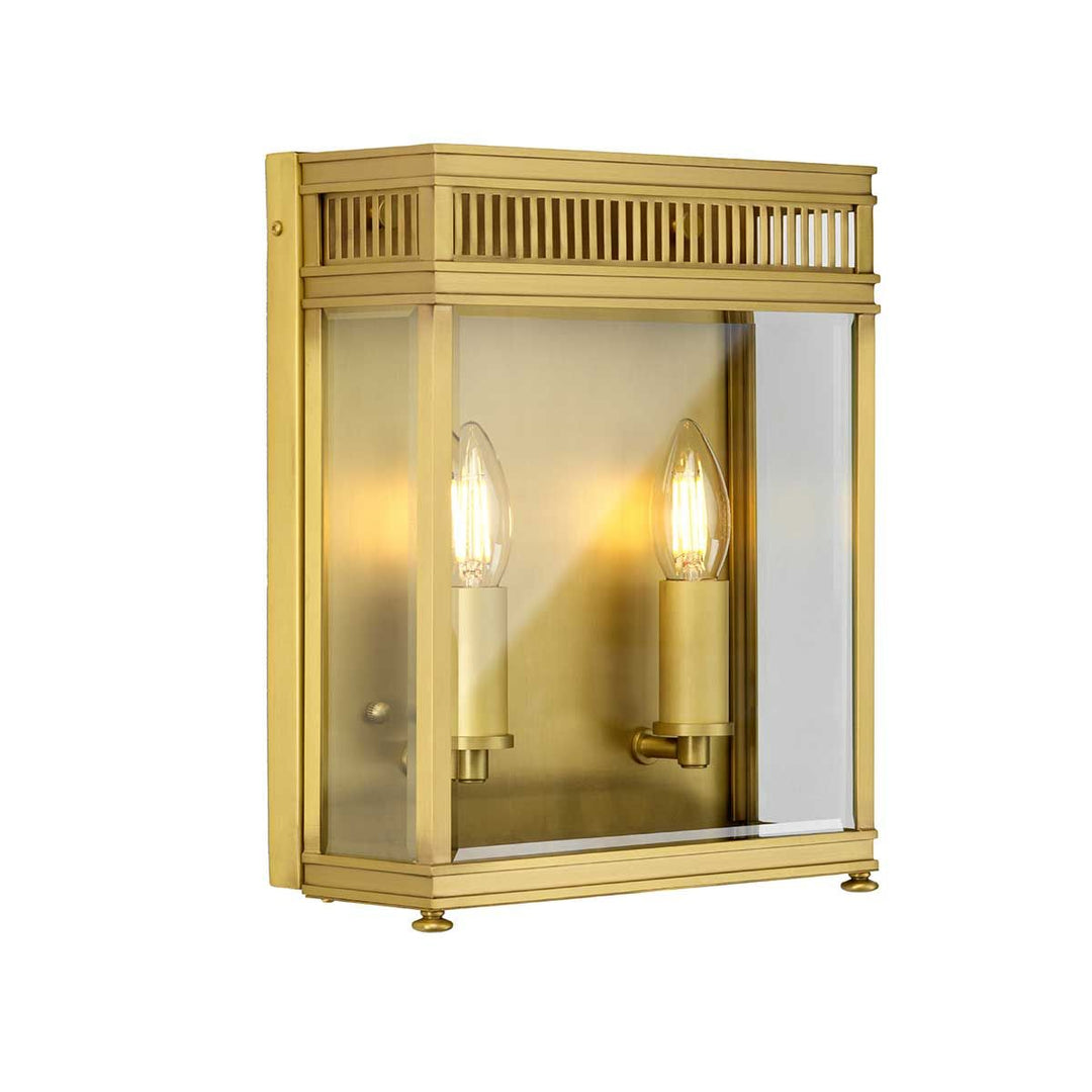 Norlys Holborn 2 Light Medium Half Lantern HL7-M-BB Brushed Brass