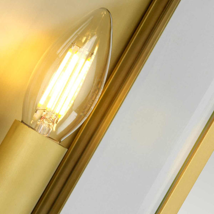 Norlys Holborn 2 Light Medium Half Lantern HL7-M-BB Brushed Brass