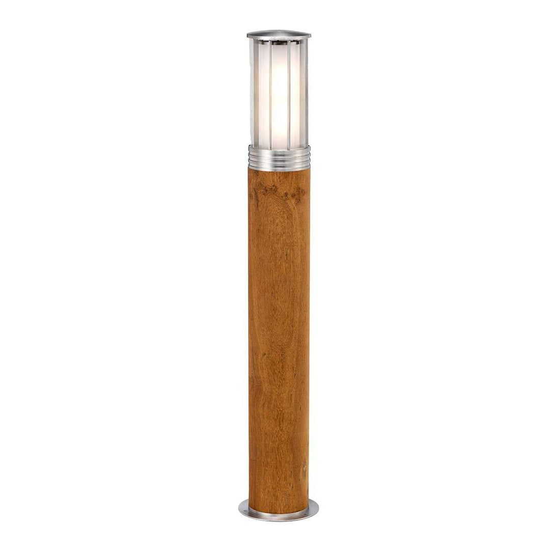 Norlys Hornsea 1 Light Bollard  HORNSEA-B-SS Teak with Stainless Steel  