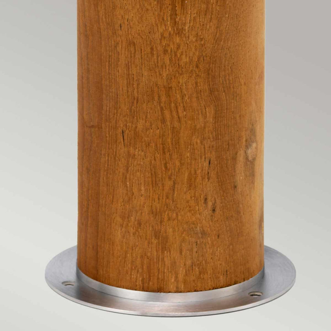 Norlys Hornsea 1 Light Bollard  HORNSEA-B-SS Teak with Stainless Steel  