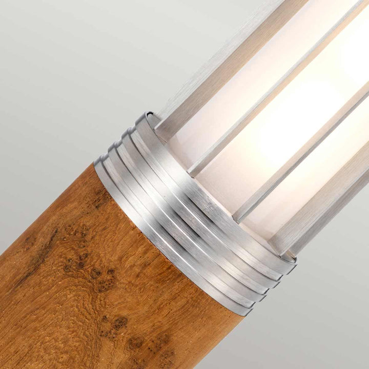 Norlys Hornsea 1 Light Bollard  HORNSEA-B-SS Teak with Stainless Steel  