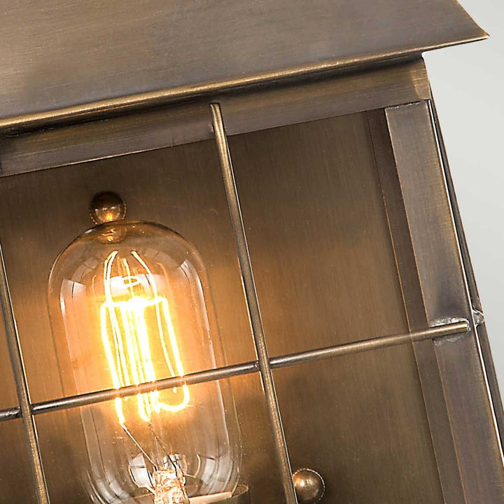 Norlys Hyde Park 1 Light Wall Lantern  HYDE-PARK-BR Aged Brass 
