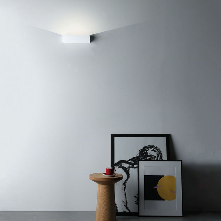 Astro Parma 200 plaster wall light in matte white, casting uplight