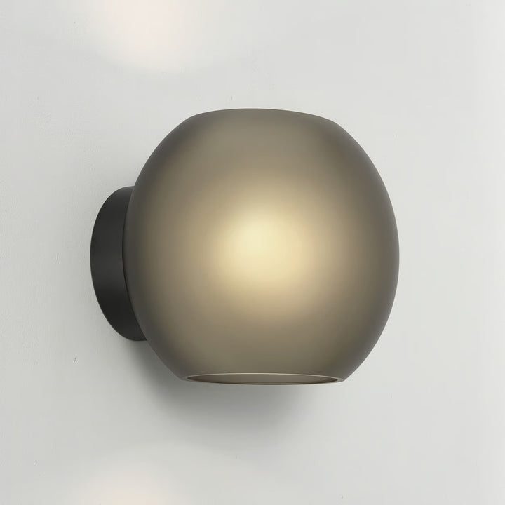 Astro Luna wall light with dark smoke frosted glass shade