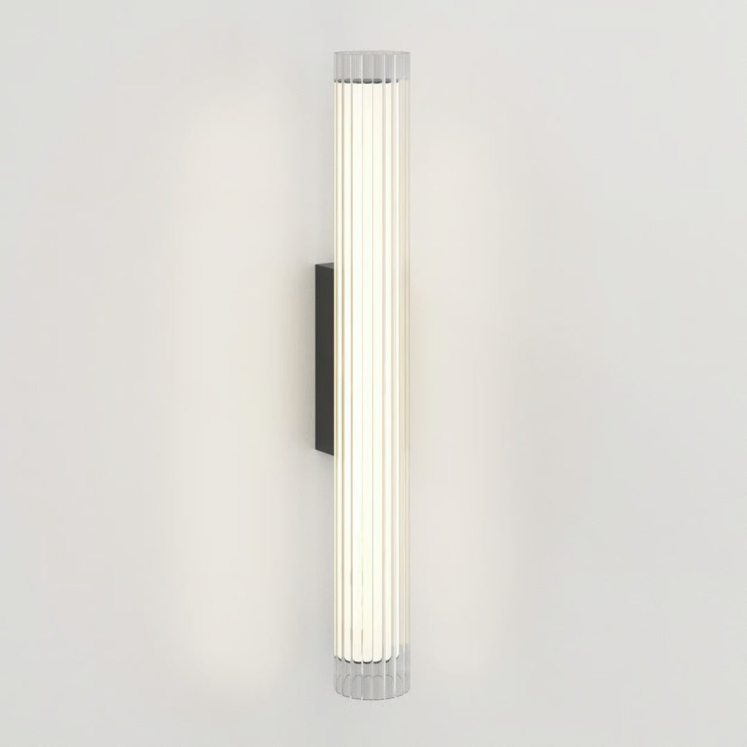 Astro IO 665 Wall Light in Matt Black with fluted glass