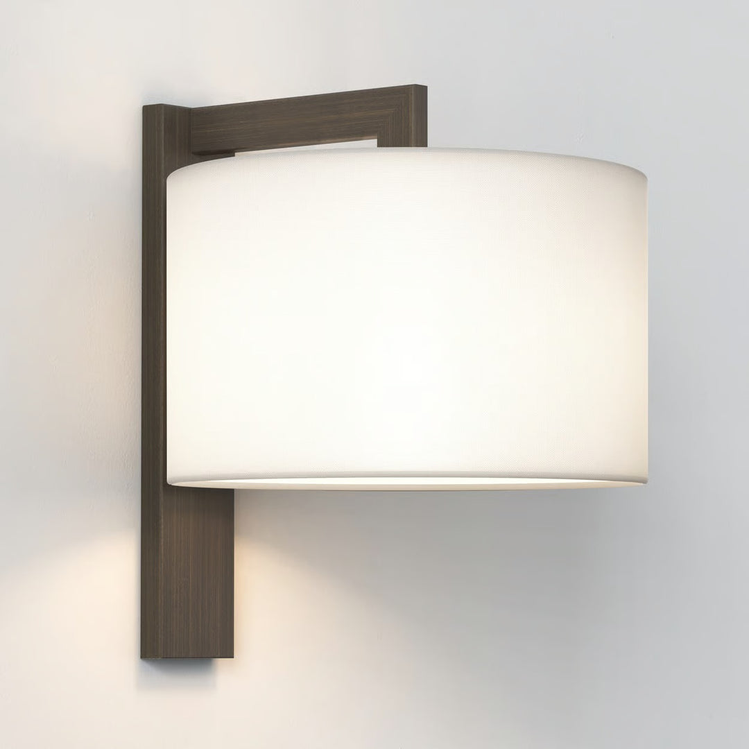 Astro Ravello Wall Light in bronze finish—with shade (installation view)