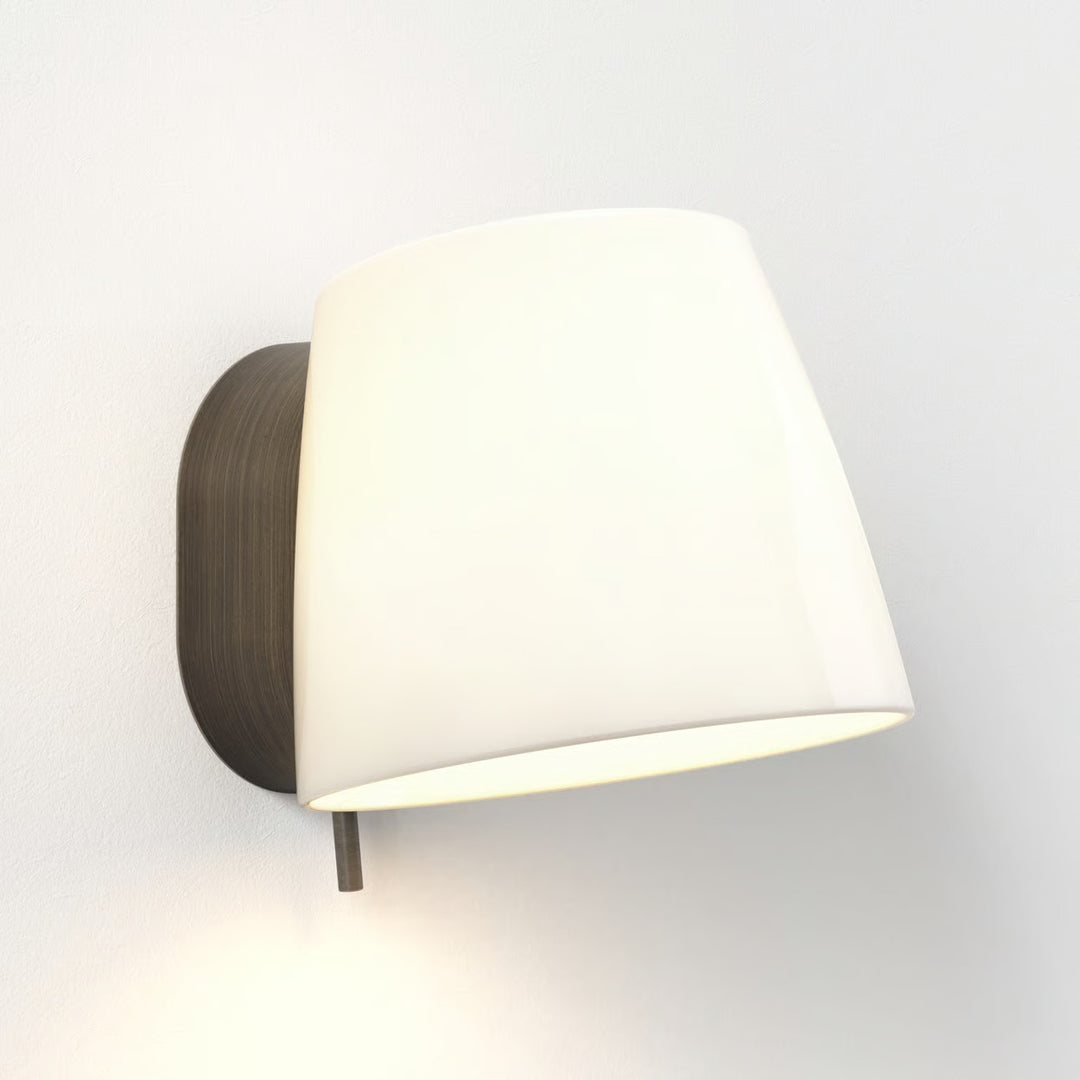 Astro Imari Fixed Wall Light in Bronze with porcelain shade