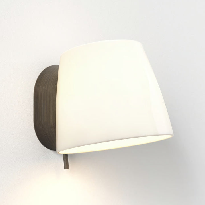 Astro Imari Fixed Wall Light in Bronze with porcelain shade