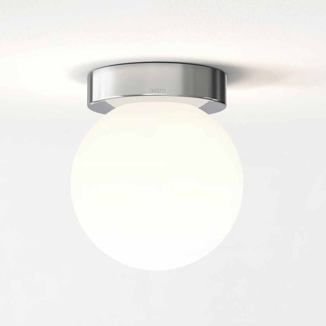 Polished Chrome Tacoma Surface mounted on a neutral ceiling