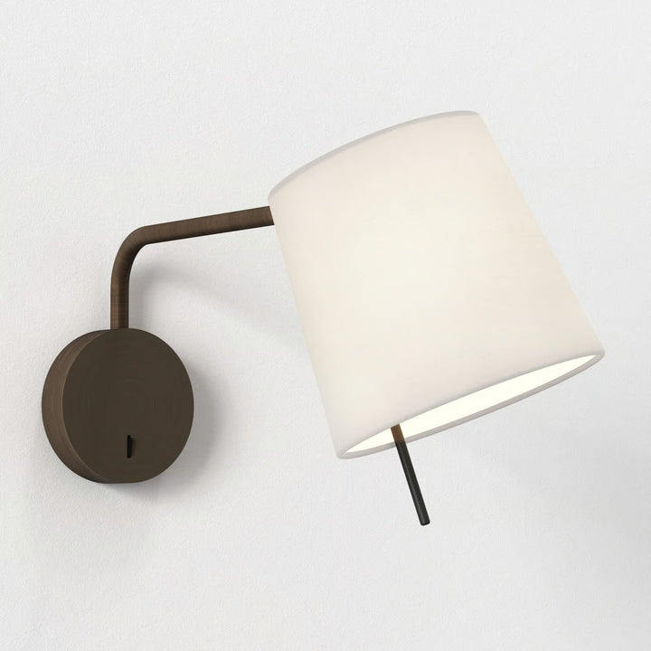 Astro Mitsu Swing Arm wall light in Bronze with Putty shade 