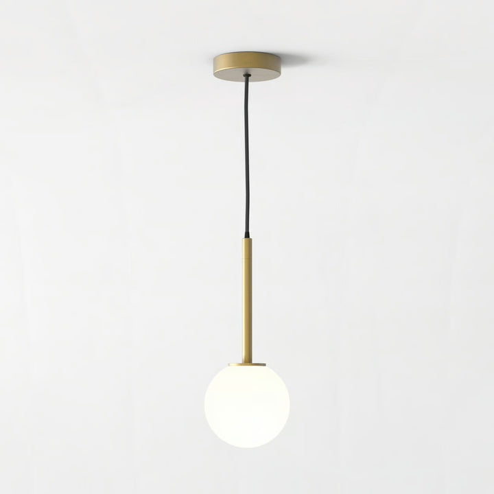 Astro Tacoma Pendant in antique brass, suspended from ceiling with exposed black flex cable