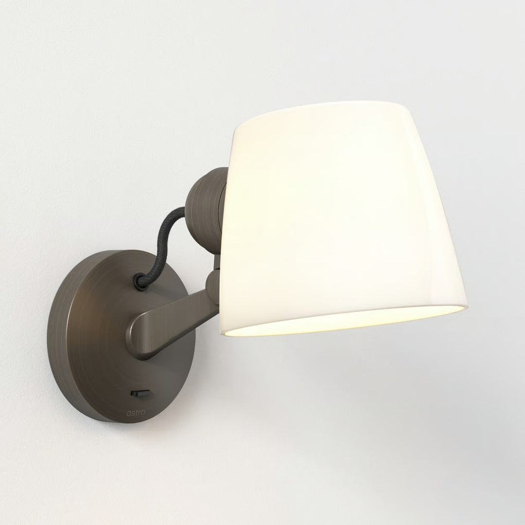 Astro Imari Adjustable Wall Light in Bronze with porcelain shade