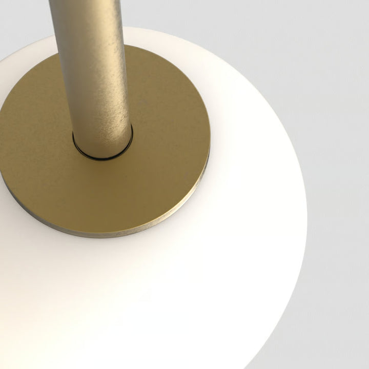 Close-up of antique brass canopy and cylindrical stem, without globe shade