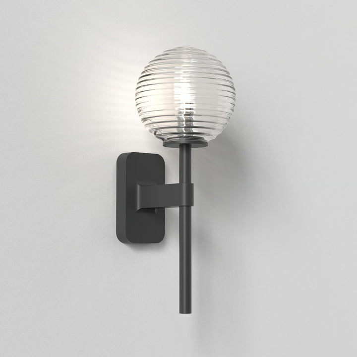 Matt Black Tacoma Single with smooth opaline shade on neutral wall