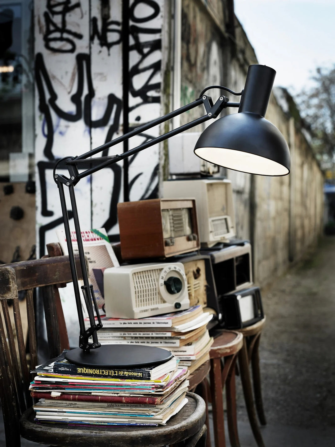 Nordlux Arki Multi Light task lamp in matte black with table base