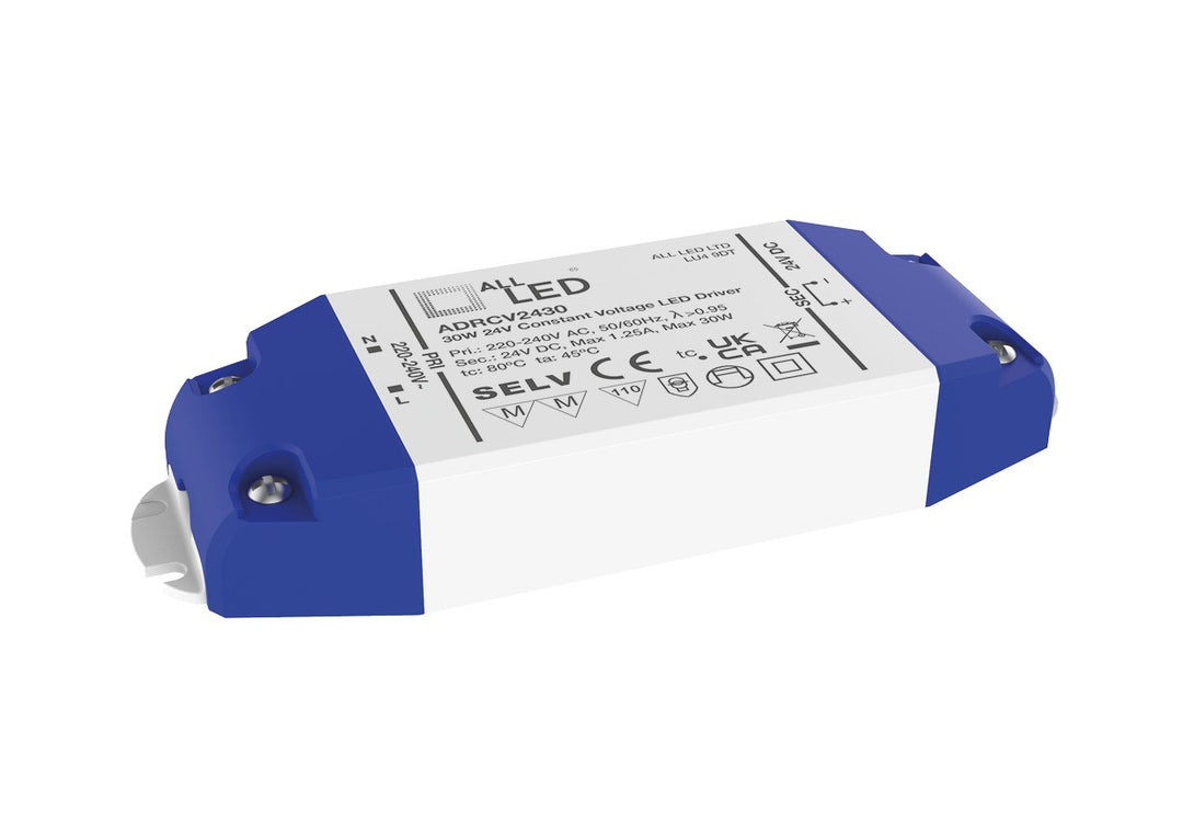 Drive24 24 V 30W LED driver, white polycarbonate housing