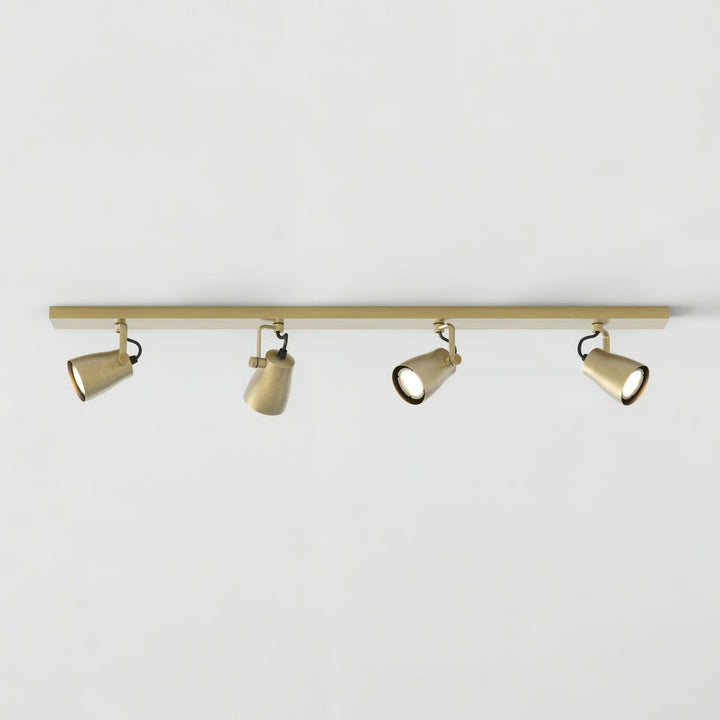 Astro Juno Four Bar spotlight in Matt Brushed Brass, ceiling mounted