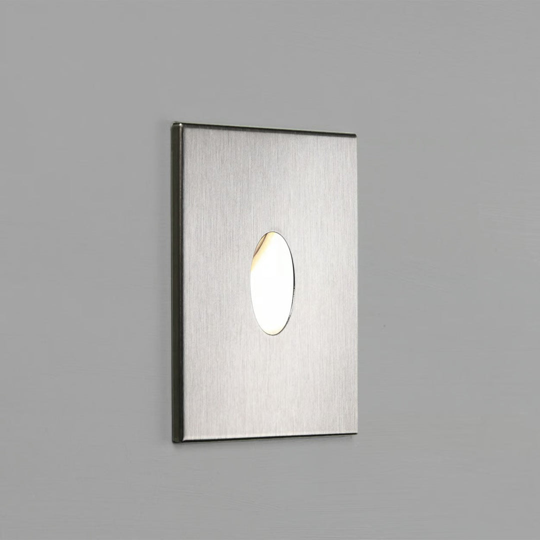 Astro Tango LED 3000K recessed marker light in brushed stainless steel, square plate 70×70 mm