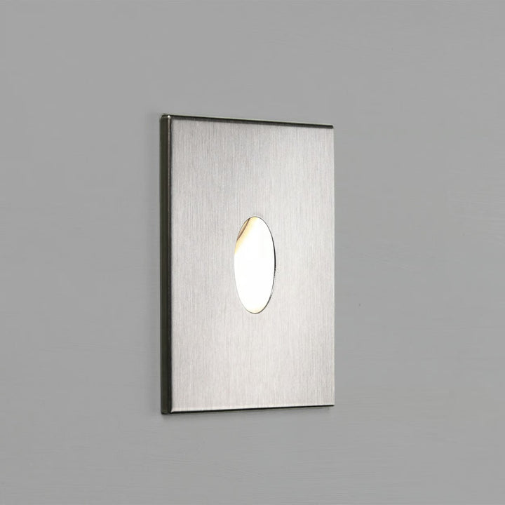 Astro Tango LED 3000K recessed marker light in brushed stainless steel, square plate 70×70 mm