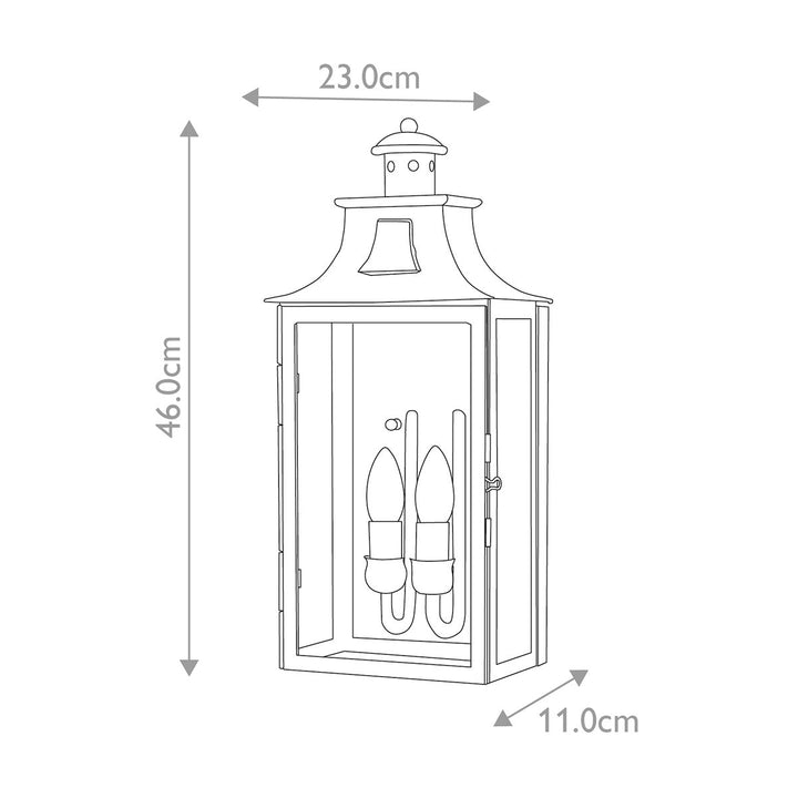 Norlys Kendal 2 Light Wall Lantern KENDAL Old Bronze