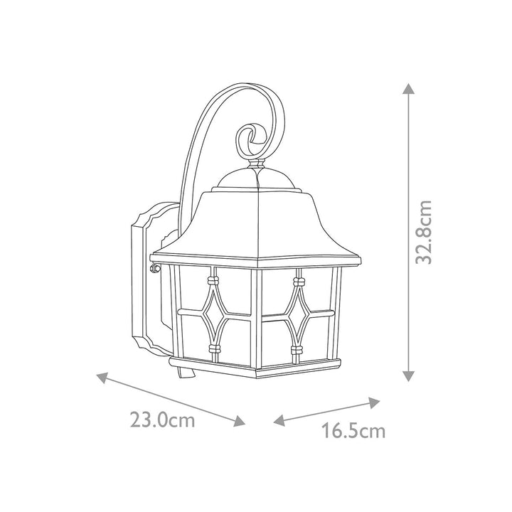 Norlys Kent 1 Light Wall Lantern KENT Black