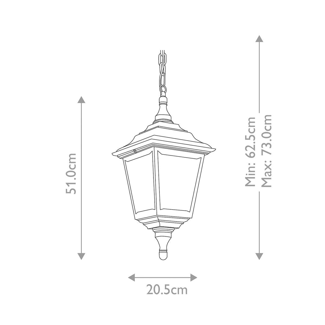 Norlys Kerry 1 Light Chain Lantern KERRY-CHAIN Black