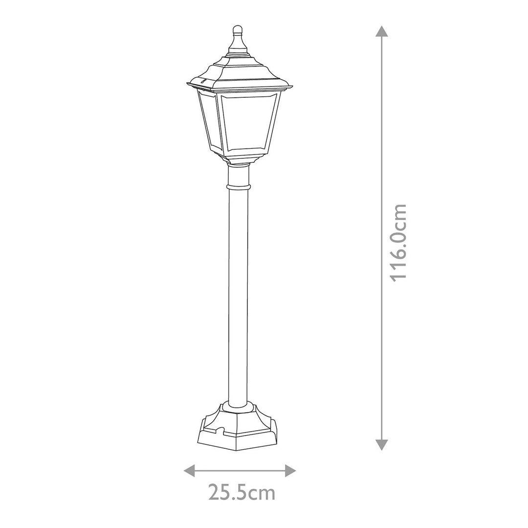 Norlys Kerry 1 Light Pillar Lantern KERRY-PILLAR Black