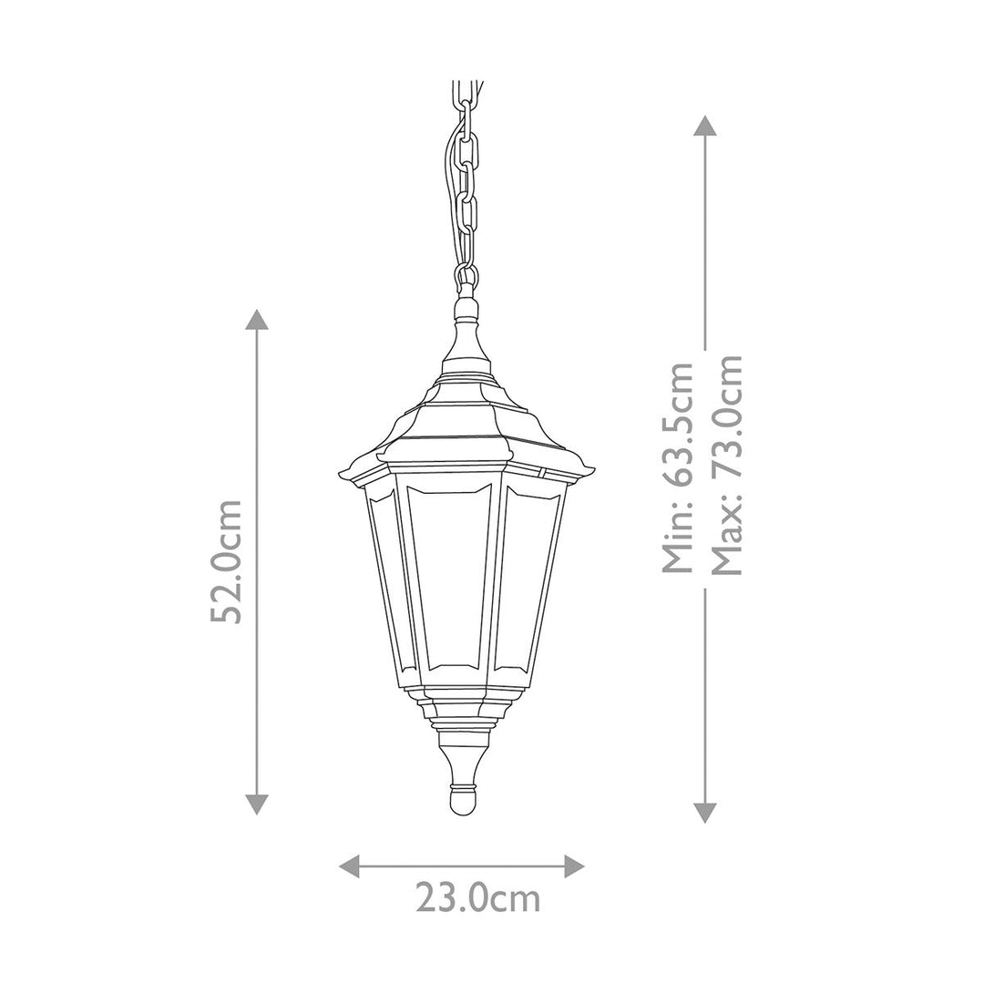 Norlys Kinsale 1 Light Chain Lantern KINSALE-CHAIN Black