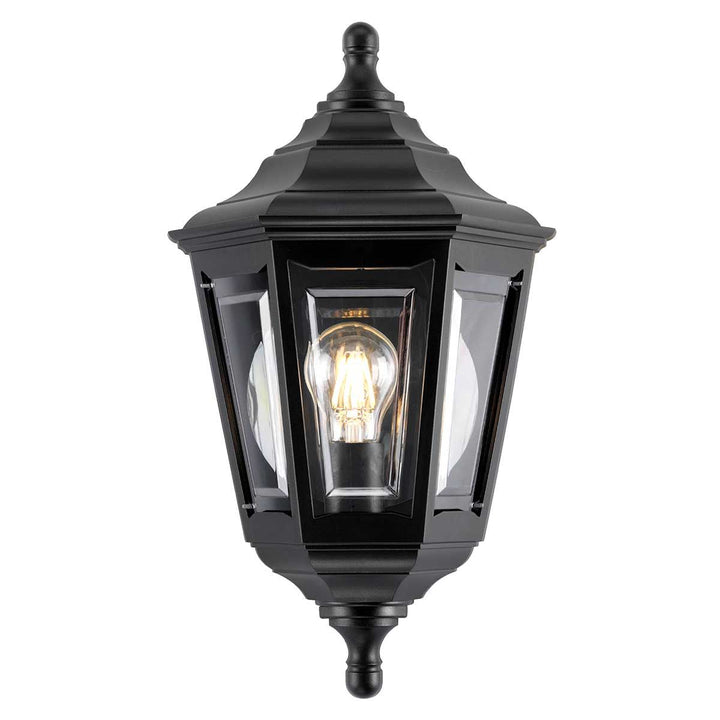Norlys Kinsale 1 Light Flush Lantern KINSALE-FLUSH Black