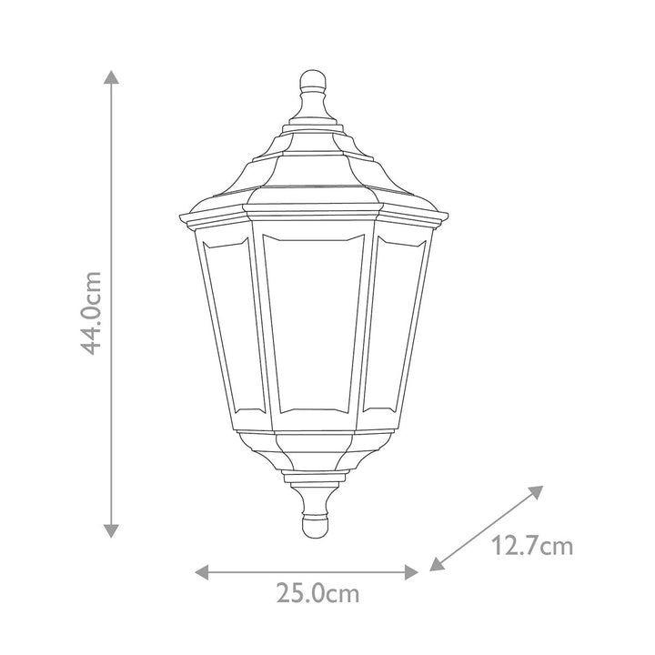Norlys Kinsale 1 Light Flush Lantern KINSALE-FLUSH Black