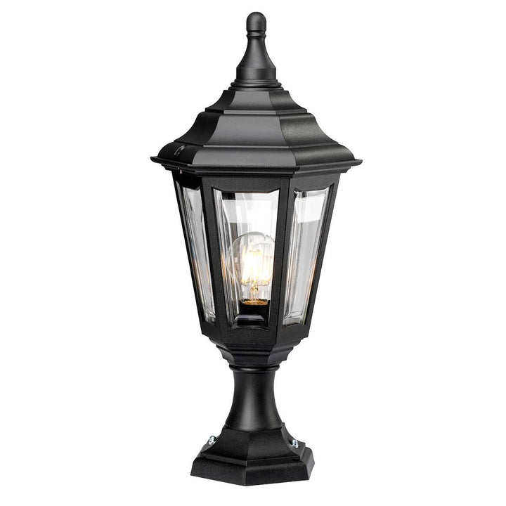 Norlys Kinsale 1 Light Pedestal/Porch Lantern KINSALE-PED-POR Black