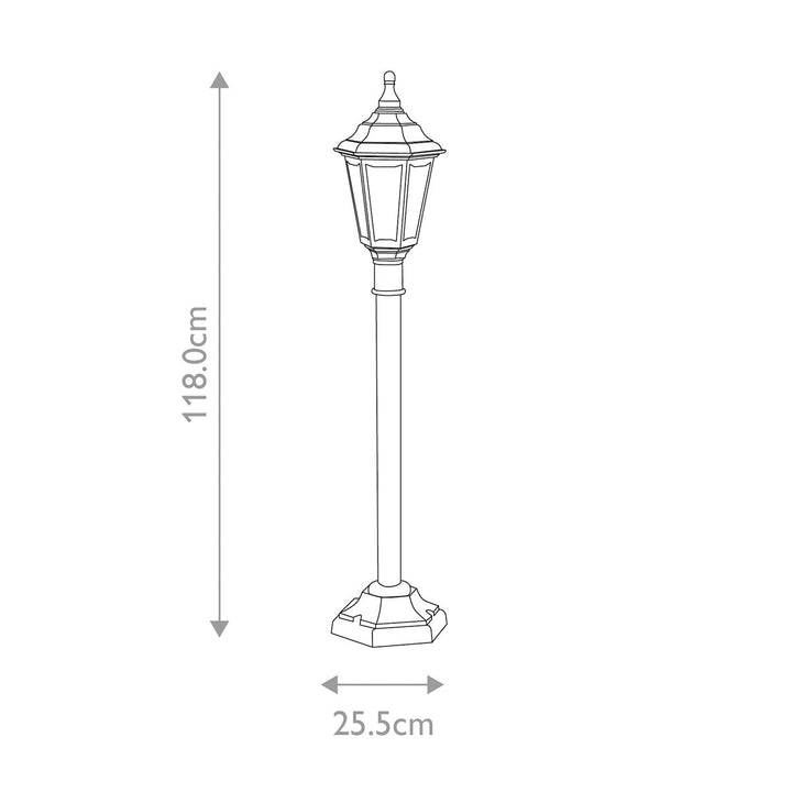 Norlys Kinsale 1 Light Pillar Lantern KINSALE-PILLAR Black