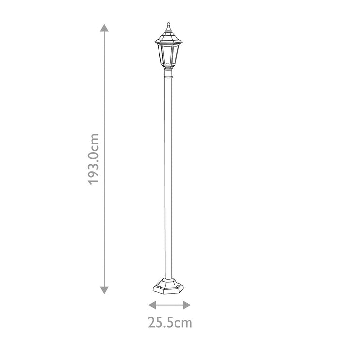Norlys Kinsale 1 Light Lamp Post KINSALE-POST Black