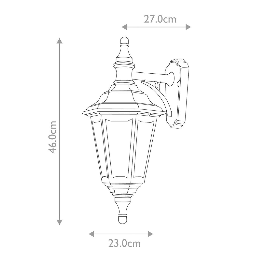 Norlys Kinsale 1 Light Wall Lantern KINSALE-WALL Black