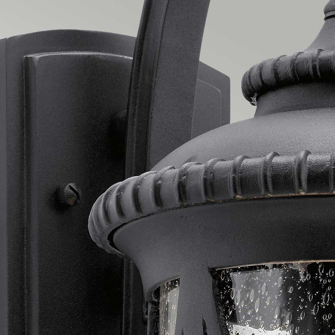 Norlys Admirals Cove 1 Light Medium Wall Lantern KL-ADMIRALS-COVE-M Textured Black