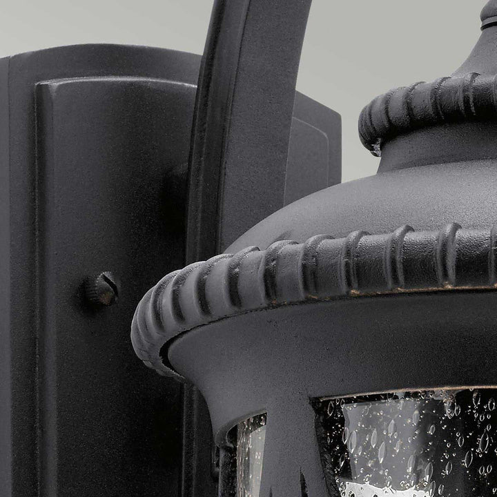 Norlys Admirals Cove 1 Light Medium Wall Lantern KL-ADMIRALS-COVE-M Textured Black